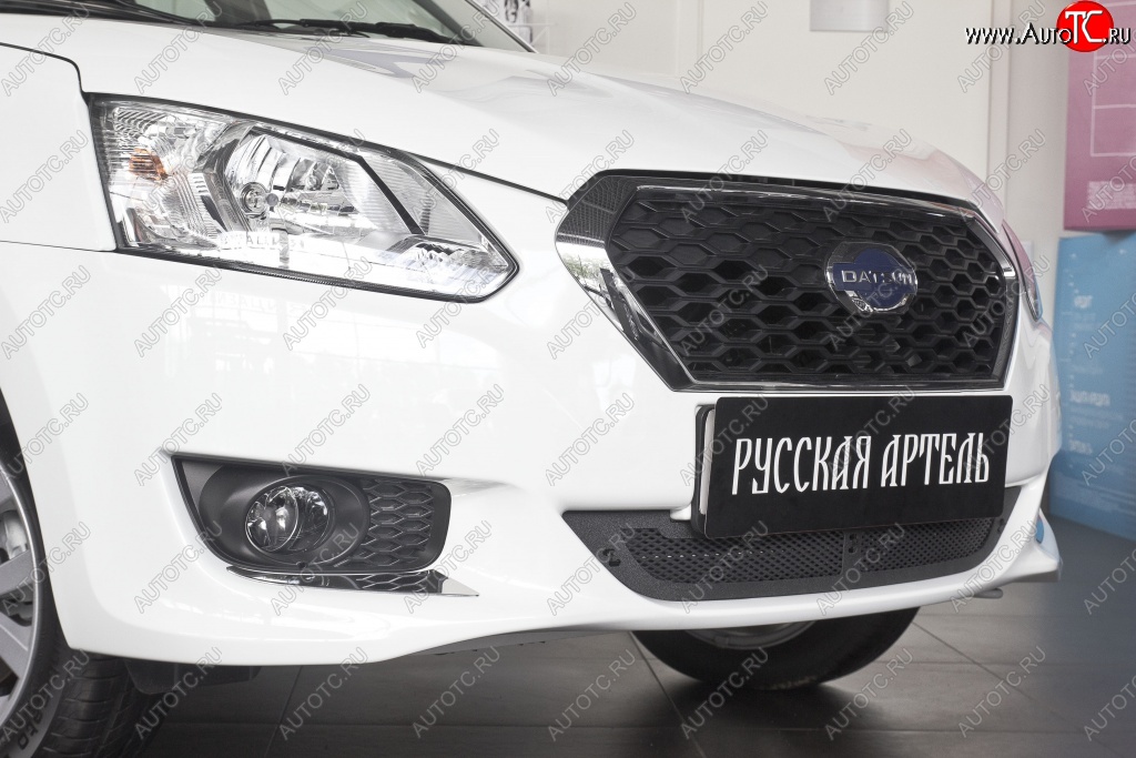 1 799 р. Защитная сетка решетки переднего бампера РА  Datsun on-DO (2014-2019) седан дорестайлинг  с доставкой в г. Кемерово