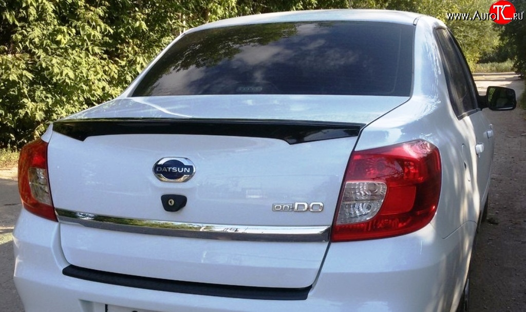 2 249 р. Лип спойлер АртФорм Datsun on-DO седан дорестайлинг (2014-2019) (цвет: Оранжевый)  с доставкой в г. Кемерово