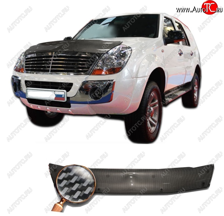 2 699 р. Дефлектор капота CA-Plastiс  Derways Aurora (2006-2008) (Шелкография карбон-серебро)  с доставкой в г. Кемерово