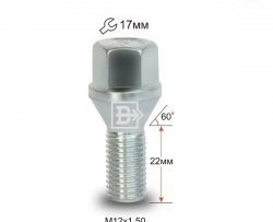 Колёсный болт длиной 22 мм Вектор M12 1.5 22 под гаечный ключ Chevrolet Equinox (2003-2009) 