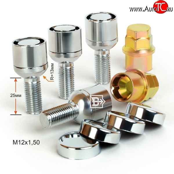 1 199 р. Колёсный болт длиной 25 мм Вектор M12 1.5 25 секретка (комплект) (пос. место: сфера)    с доставкой в г. Кемерово