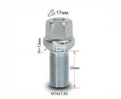 123 р. Колёсный болт длиной 25 мм Вектор M14 1.5 25 под гаечный ключ Audi 80 B4 седан (1992-1996). Увеличить фотографию 1