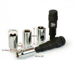 Комплект колёсных гаек секреток Вектор M12 1.25 
