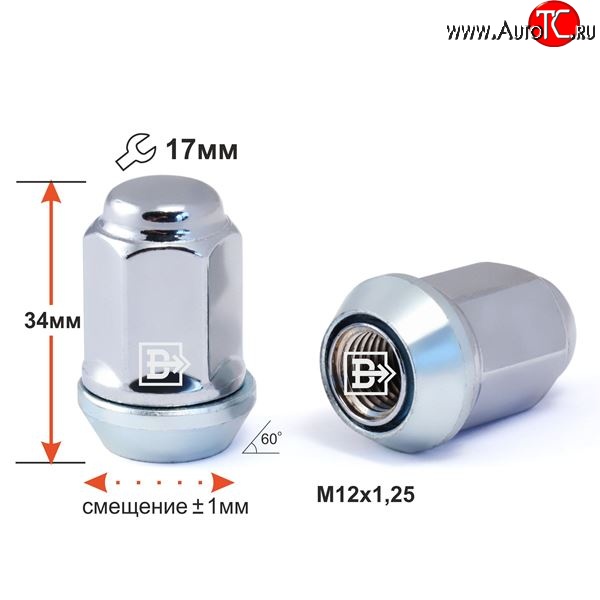 144 р. Колёсная гайка Вектор M12 1.25    с доставкой в г. Кемерово
