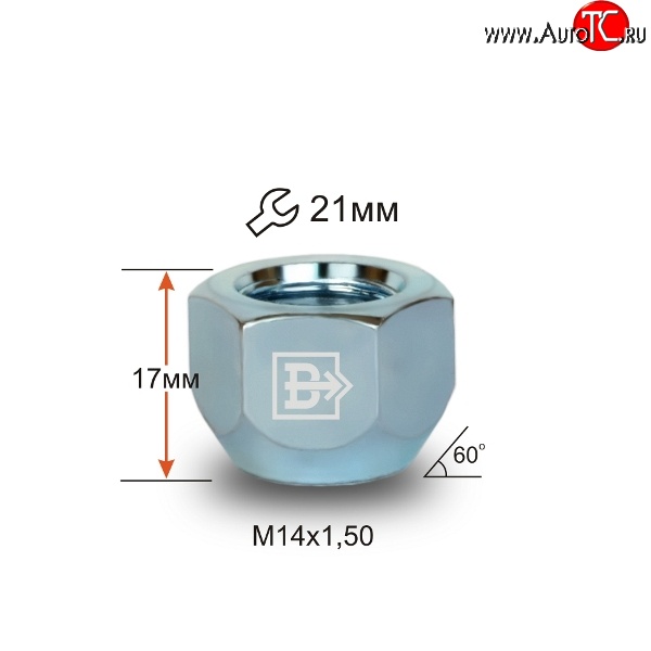 36 р. Колёсная гайка Вектор M14 1.5 ГАЗ 3102 Волга (1981-2008)