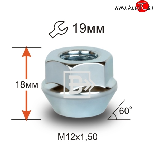 47 р. Колёсная гайка Вектор M12 1.5    с доставкой в г. Кемерово