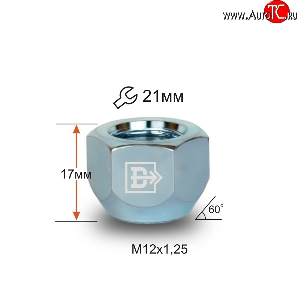 36 р. Колёсная гайка Вектор M12 1.25 ВИС 2347 бортовой (2004-2012)