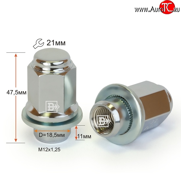 169 р. Колёсная гайка Вектор M12 1.25    с доставкой в г. Кемерово