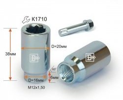 Колёсная гайка Вектор M12 1.5 