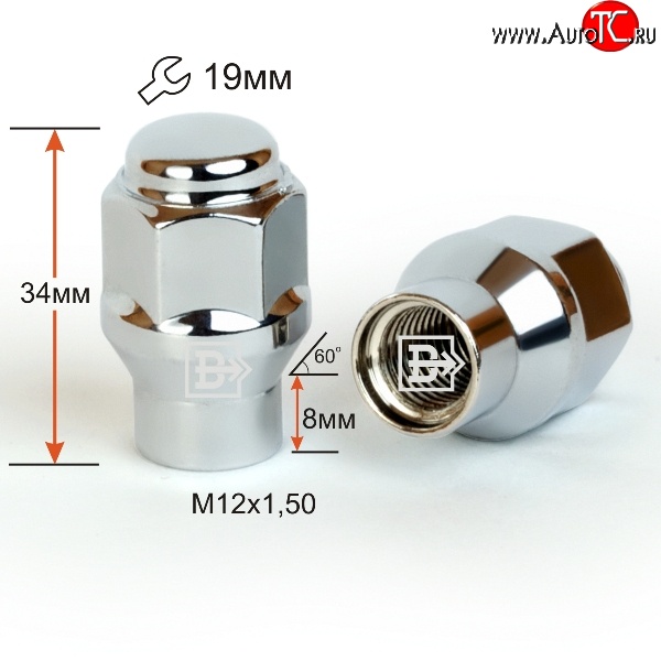 96 р. Колёсная гайка Вектор M12 1.5    с доставкой в г. Кемерово