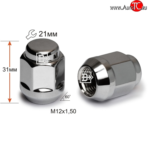 77 р. Колёсная гайка Вектор M12 1.5    с доставкой в г. Кемерово