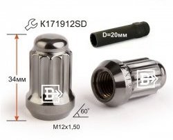 162 р. Колёсная гайка Вектор M12 1.5    с доставкой в г. Кемерово. Увеличить фотографию 1