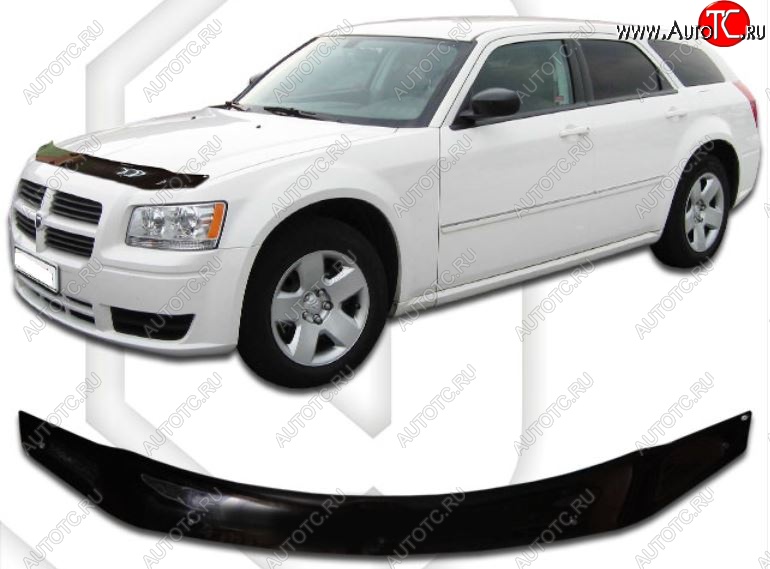 2 199 р. Дефлектор капота CA-Plastic  Dodge Magnum (2004-2008) (Classic черный, Без надписи)  с доставкой в г. Кемерово
