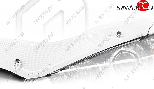 2 599 р. Дефлектор капота CA-Plastiс  FAW Besturn X80 (2014-2019) дорестайлинг (Шелкография белая)  с доставкой в г. Кемерово