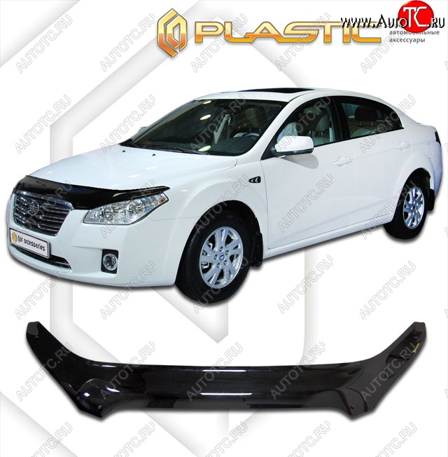 3 399 р. Дефлектор капота CA-Plastik exclusive FAW Besturn B50 рестайлинг (2012-2017) (Classic черный, Без надписи)  с доставкой в г. Кемерово