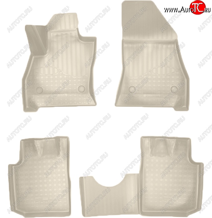 2 759 р. Коврики салонные Noplast (3D)  Fiat 500L  300,350 (2012-2022) дорестайлинг, рестайлинг (Бежевые)  с доставкой в г. Кемерово