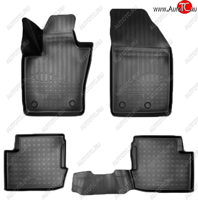 2 279 р. Коврики салонные Noplast (3D) Fiat 500X 334 рестайлинг (2018-2023) (Черные)  с доставкой в г. Кемерово