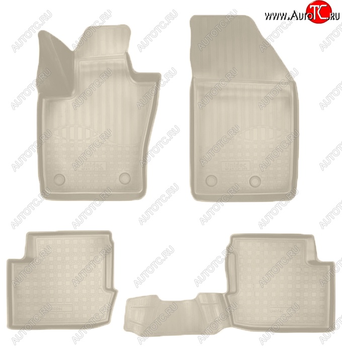 2 759 р. Коврики салонные Noplast (3D)  Fiat 500X  334 (2014-2023) дорестайлинг, рестайлинг (Бежевые)  с доставкой в г. Кемерово