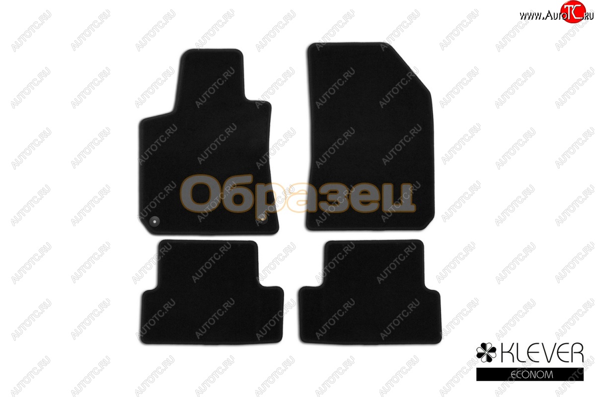 4 849 р. Коврики в салон Klever Econom (текстиль, 4 шт., без подпятника, оверлок) Fiat Albea 170 седан (2002-2012) (Черный)  с доставкой в г. Кемерово
