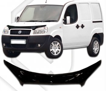 2 399 р. Дефлектор капота CA-Plastiс exclusive  Fiat Doblo  223 (2005-2016) рестайлинг (Classic черный, Без надписи)  с доставкой в г. Кемерово. Увеличить фотографию 1