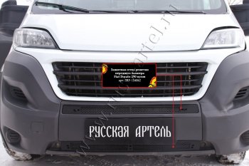 3 779 р. Защитная сетка и зимняя заглушка решетки переднего бампера (шагрень) RA Fiat Ducato 290 (2014-2025)  с доставкой в г. Кемерово. Увеличить фотографию 3