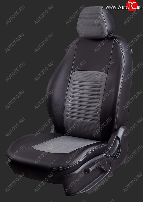 6 549 р. Чехлы для сидений Lord Autofashion Турин (экокожа, фургон, сиденья 1+2) Fiat Ducato 290 (2014-2025) (Черный, вставка серая)  с доставкой в г. Кемерово