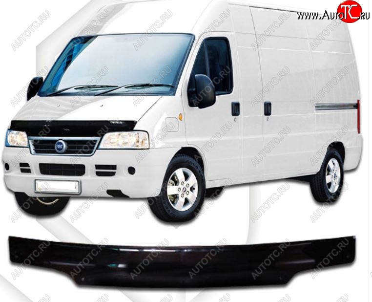 2 159 р. Дефлектор капота CA-Plastiс Fiat Ducato 230 (1994-2002) (Classic черный, Без надписи)  с доставкой в г. Кемерово
