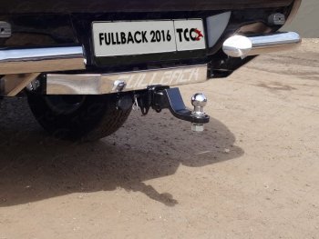 Фаркоп (тягово-сцепное устройство) TCC (надпись Fullback, без заднего бампера) Fiat Fullback (2016-2018) (Оцинкованный, шар E - нержавейка)
