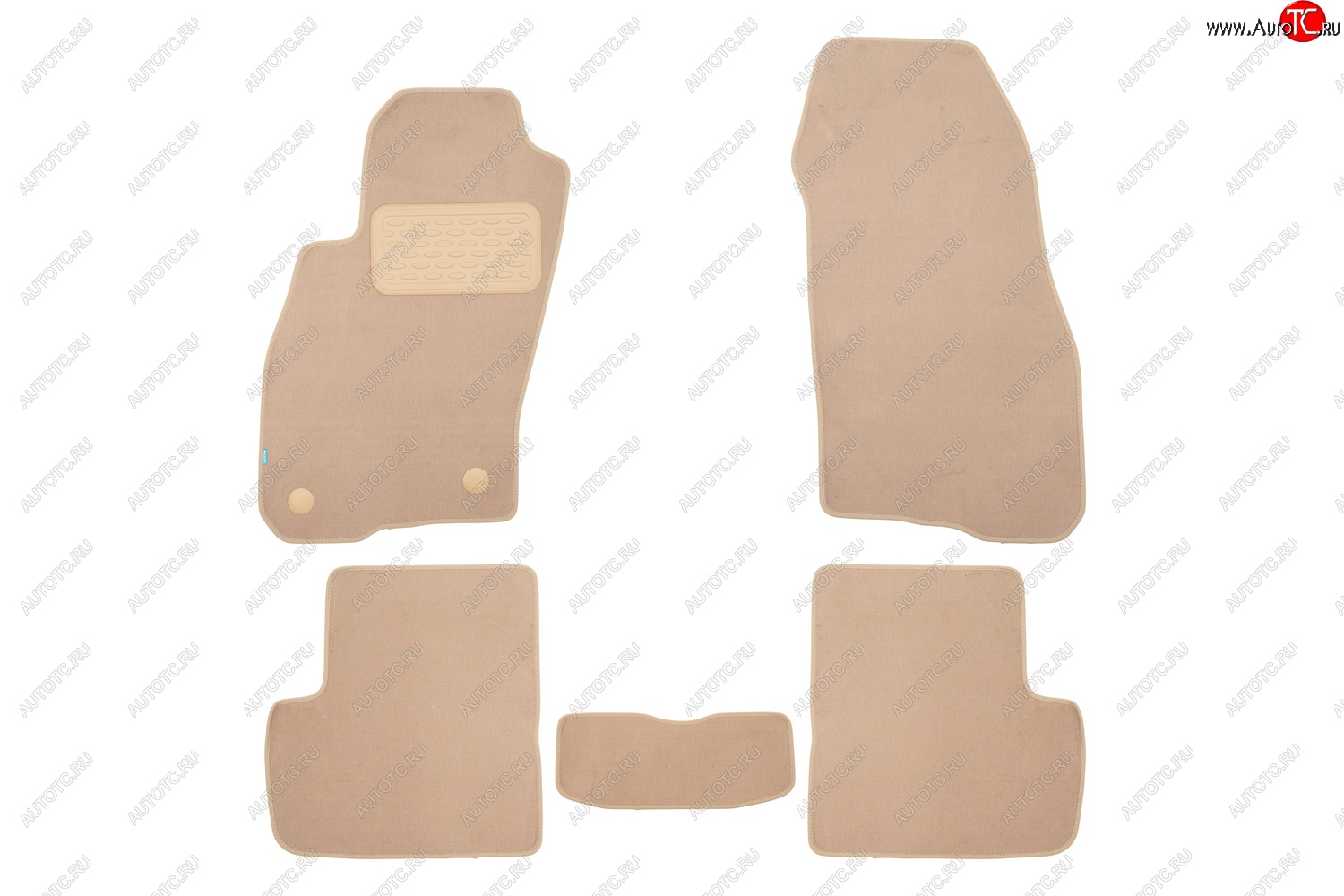 419 р. Коврики в салон Klever Premium (текстиль, 5 шт., подпятник, нубуковая лента) Fiat Grande Punto (2005-2012) (Бежевый)  с доставкой в г. Кемерово