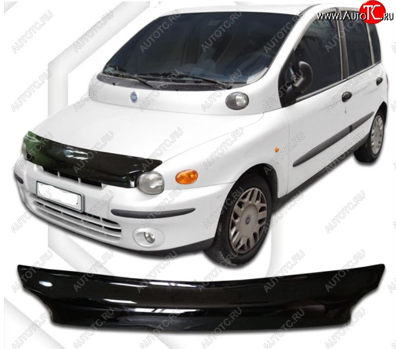 2 079 р. Дефлектор капота CA-Plastic Fiat Multipla (1998-2010) (Classic черный, Без надписи)  с доставкой в г. Кемерово