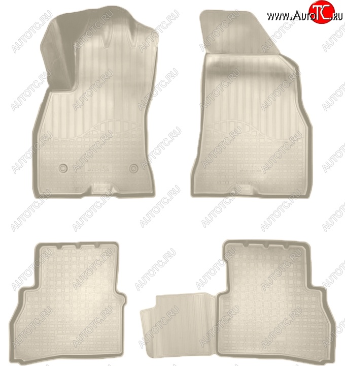 2 759 р. Коврики салонные Noplast (3D)  Fiat Panda  3 319 (2012-2025) (Бежевые)  с доставкой в г. Кемерово
