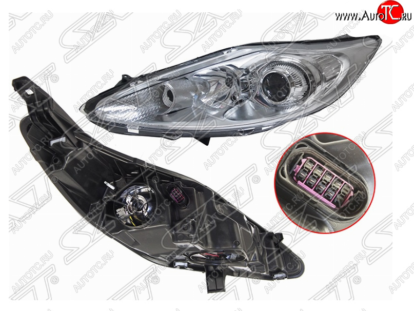 10 549 р. Левая фара (хром, с корректором) SAT Ford Fiesta 6 хэтчбэк 3 дв. дорестайлинг (2008-2013)  с доставкой в г. Кемерово