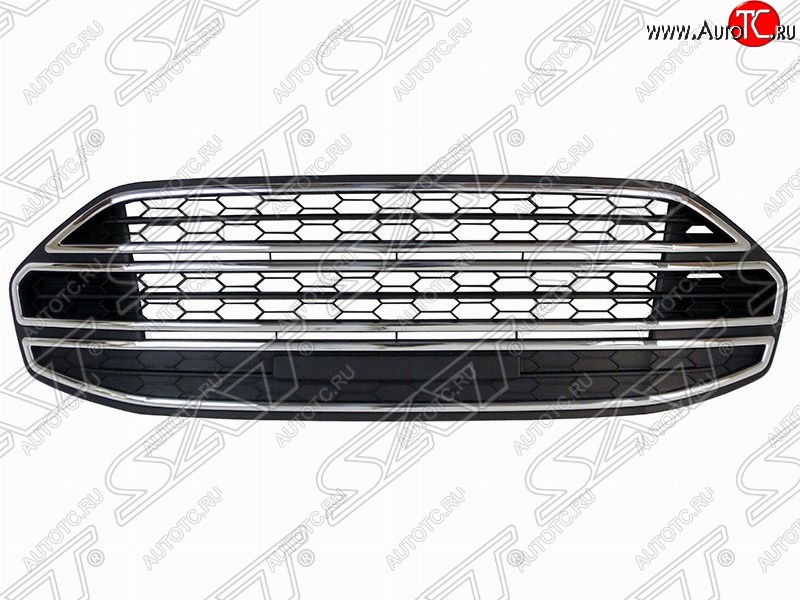 4 849 р. Решетка в передний бампер SAT (хром)  Ford EcoSport (2013-2019) дорестайлинг  с доставкой в г. Кемерово