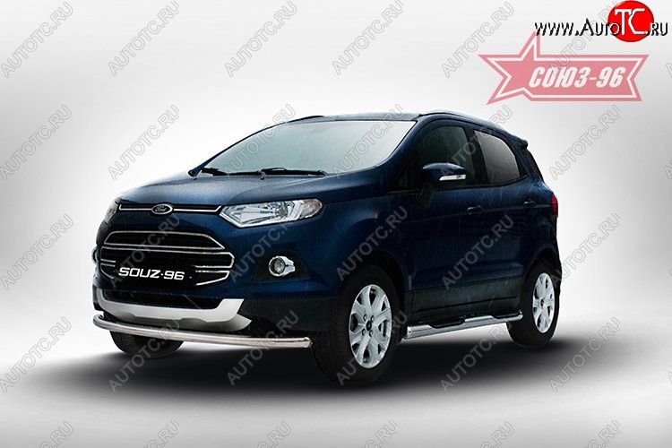13 832 р. Защита переднего бампера одинарная Souz-96 (d60) Ford EcoSport дорестайлинг (2013-2019)  с доставкой в г. Кемерово