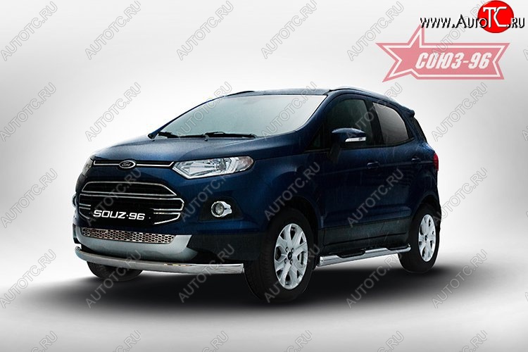 16 109 р. Защита переднего бампера из овальной трубы (d75х42) Souz-96 Ford EcoSport дорестайлинг (2013-2019)  с доставкой в г. Кемерово