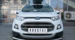 15 649 р. Одинарная защита переднего бампера диаметром 63 мм SLITKOFF  Ford EcoSport (2013-2019) дорестайлинг  с доставкой в г. Кемерово. Увеличить фотографию 1