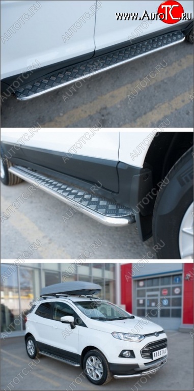 35 549 р. Широкая защита порогов с трубой d42 мм SLITKOFF v3 Ford EcoSport дорестайлинг (2013-2019)  с доставкой в г. Кемерово