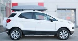 91 999 р. Защита порогов с пластиковыми вставками для ног из круглой трубы диаметром 76 мм Russtal Ford EcoSport дорестайлинг (2013-2019) (Защита порогов с со скосами на торцах (вариант 1))  с доставкой в г. Кемерово. Увеличить фотографию 4