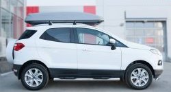 91 999 р. Защита порогов с пластиковыми вставками для ног из круглой трубы диаметром 76 мм Russtal Ford EcoSport дорестайлинг (2013-2019) (Защита порогов с со скосами на торцах (вариант 1))  с доставкой в г. Кемерово. Увеличить фотографию 10