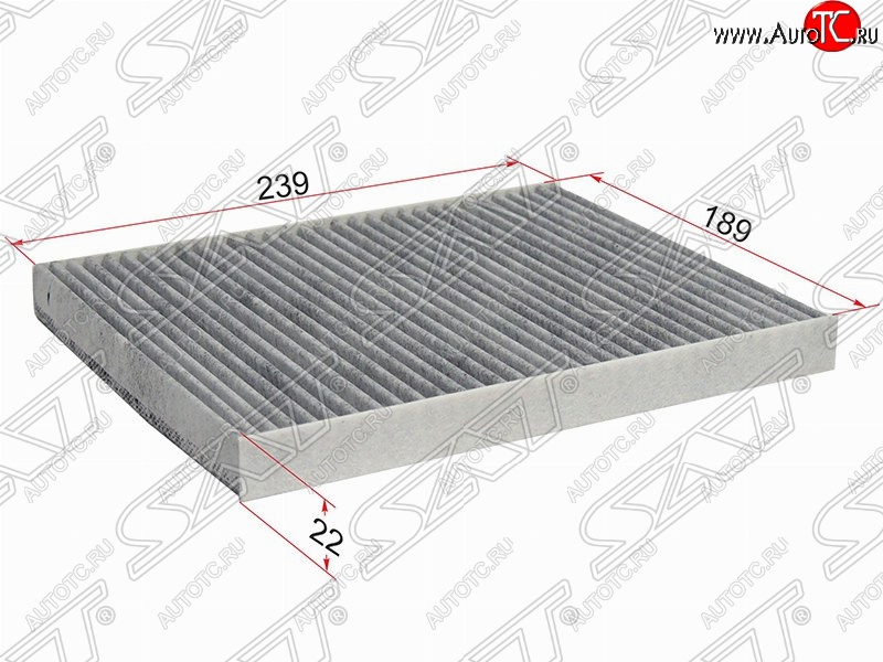 245 р. Фильтр салонный SAT (угольный, 239х189х22 mm)  Ford EcoSport - Fiesta  6  с доставкой в г. Кемерово
