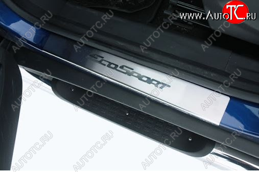 939 р. Накладки на внутренние пороги с рисунком Souz96 нержавеющая сталь  Ford EcoSport (2013-2019) дорестайлинг  с доставкой в г. Кемерово