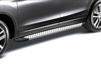 13 229 р. Алюминиевые пороги Arbori Standart Silver  Ford EcoSport  B515 (2017-2019) рестайлинг  с доставкой в г. Кемерово. Увеличить фотографию 2