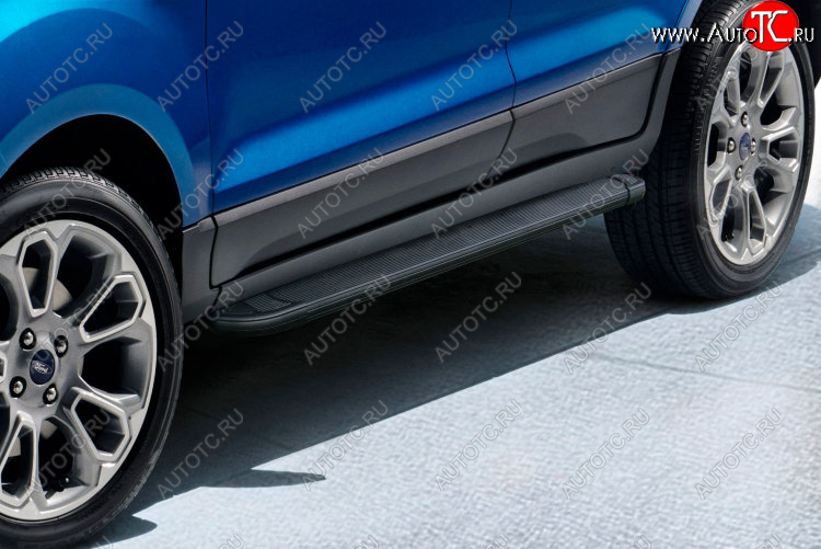 13 099 р. Пороги алюминиевые Slitkoff  Ford EcoSport  B515 (2017-2019) рестайлинг (Optima Black )  с доставкой в г. Кемерово