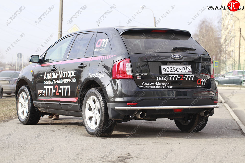 4 409 р. Защита заднего бампера Souz-96 (нержавеющая сталь 42 мм)  Ford Edge  U387 (2011-2015) рестайлинг  с доставкой в г. Кемерово
