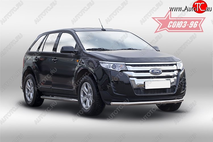 15 434 р. Защита переднего бампера одинарная Souz-96 (d60) Ford Edge CD539 дорестайлинг (2015-2018)  с доставкой в г. Кемерово