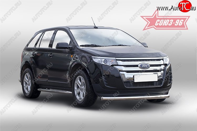 17 729 р. Защита переднего бампера одинарная Souz-96 (d76). Ford Edge CD539 дорестайлинг (2015-2018)  с доставкой в г. Кемерово