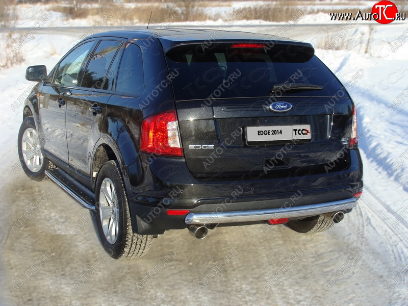19 849 р. Защита заднего бампера (овальная) ТСС 75х42 мм  Ford Edge  CD539 (2015-2018) дорестайлинг  с доставкой в г. Кемерово