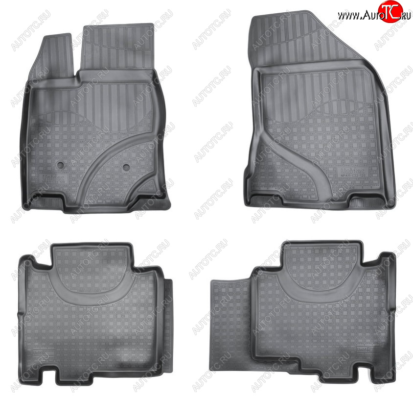 2 859 р. Комплект ковриков в салон Norplast Unidec Ford Edge CD539 дорестайлинг (2015-2018) (Цвет: черный)  с доставкой в г. Кемерово