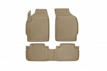 2 599 р. Комплект ковриков салона Element (полиуретан) Ford Escape 2 (2008-2012) (Бежевый)  с доставкой в г. Кемерово. Увеличить фотографию 1