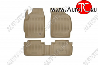 2 599 р. Комплект ковриков салона Element (полиуретан) Ford Escape 2 (2008-2012) (Бежевый)  с доставкой в г. Кемерово